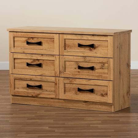 Baxton Studio Colburn Modern6-Drawer Oak Brown Finished Wood Storage Dresser 191-11978-ZORO